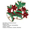 thumbnail image 7 of comerut Christmas Brooch Rhinestone Festive Christmas Tree Bell Wreath Snowman Shape Clothes Jewelry New Year Gift Sweater Coat Hat Decoration Clothes Pin, 7 of 7