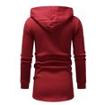 thumbnail image 4 of Maoxin Mens Jacket Men's Solid Color Zipper Pocket With Velvet Long Sleeved Hooded Casual Jacket Jackets for Men , Red , S, 4 of 7