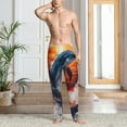 thumbnail image 4 of Salouo Sunset Ocean Watercolor Dolphin Print Pajama Pants for Men, Lounge Pants Elastic Waistband Casual Men's sleepwear Loungewear Sleep Pajama Pant -Small, 4 of 7