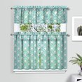 thumbnail image 2 of Kitchen Curtains 36 Inch Short - 3 Panel Set, Mermaid Ocean Underwater Coral Design, Rod Pocket Window Curtain, 100% Polyester, Easy Wash for Farmhouse, Nautical Kitchen, Bathroom, 2 of 6