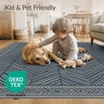 thumbnail image 4 of ODIKA Herringbone Interwoven Lattice Traditional Bordered Geometric for Entryway, Kitchen, Laundry Room, Stain Resistant Thin Throw, 4 of 7