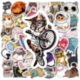 thumbnail image 4 of 50pcs Cute Cat Stickers, Kawaii Waterproof Vinyl Animal Stickers for Water Bottle, Laptop, Skateboard Bicycles Bumper Sticker Decals for Kids Teens Gi, 4 of 4