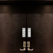 All Quality Classic Vertical Push Pull Door Signs - Great for Glass Doors | Professional Looking Signs | Easy Installation Includes Double-Sided Foam Adhesive Tape (White) - Large (1 Pack)