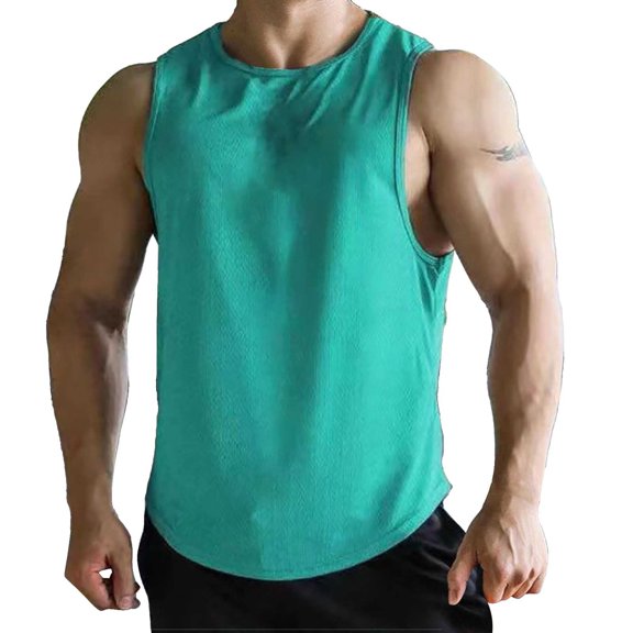 Gephdiin Tank Tops Men Workout Shirts for Men Fitness Mesh Breathable Sleeveless Tank Top Sleeveless Shirts for Men Spring Shirts for Women 2024 Polyester Sky Blue M