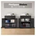 thumbnail image 4 of Metal Storage Cabinet, Locking Cabinet with Adjustable Shelf and 2 Drawers, Metal Cabinets for Office, Home, Garage 36" H x 32" W x 16" D (Black), 4 of 8