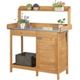 thumbnail image 1 of Yaheetech Extérieur Potting Table-Banc avec Armoire, Tiroir et Tablette Ouverte, Bois, 1 of 7