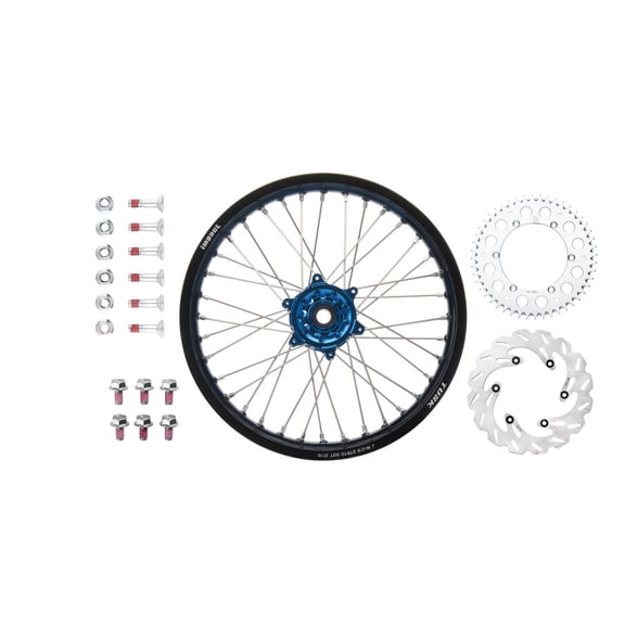 Tusk Impact Complete Rear Wheel Package 18 X 2.15 Black Rim/Silver Spoke/Blue Hub for Yamaha Wr450F 2003-2009,2011-2026