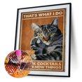 thumbnail image 1 of Cuadros Decorativos 5D DIY diamante pintura gato negro completo redondo taladro mosaico arte imagen Rhinestone Tmvgtek embutido en tela, 1 of 9