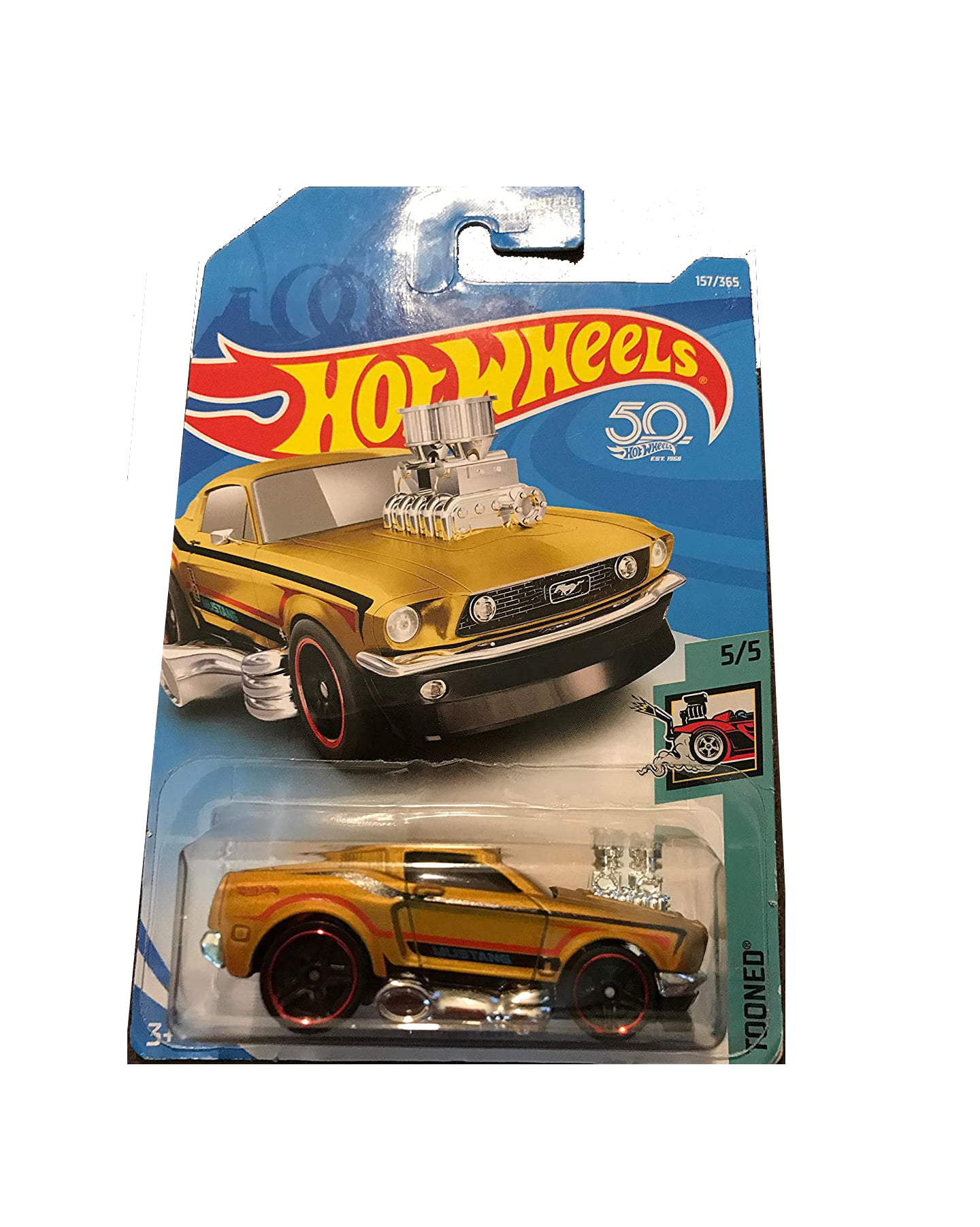 Details about   '68 Ford MUSTANG #157 US 50✰Satin Gold;red rim pr5✰TOONED✰2018 Hot Wheels G 