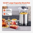 thumbnail image 2 of VEVOR 53QT Stainless Steel Stockpot Cooking Kitchen Sauce Pot with Lid Handle, 2 of 9