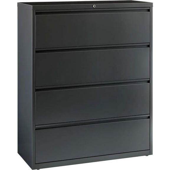 Hirsh Industries B690995 42 in. HL10000 Series Lateral File with 4-Drawer - Charcoal