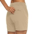 thumbnail image 4 of Gifts for Family Plus Size Shorts for Women, Womens Zip Pocket Lightweight Hiking And Jogging Work Pants Khaki L, 4 of 8