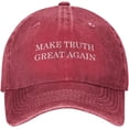 thumbnail image 1 of Make Truth Great Again Hat Vintage Washed Distressed Baseball Cap Golf Dad Hat for Men Women, 1 of 8
