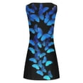 thumbnail image 5 of Ecqkame Summer Dresses for Women 2023 Casual Loose Summer Floral Printed Tank Dress Hollow Out Beach Sundress Sleeveless Dresses Blue XXL, 5 of 5