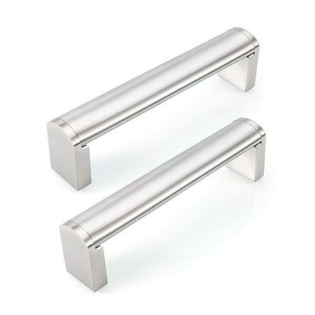 Fulgente 10 Pack 3-3/4" (96mm) Brushed Nickel Satin Kitchen Cabinet Pulls and Handles for Bathroom Cupboard Drawer Door Wardrobe Hardware Bedroom Dresser