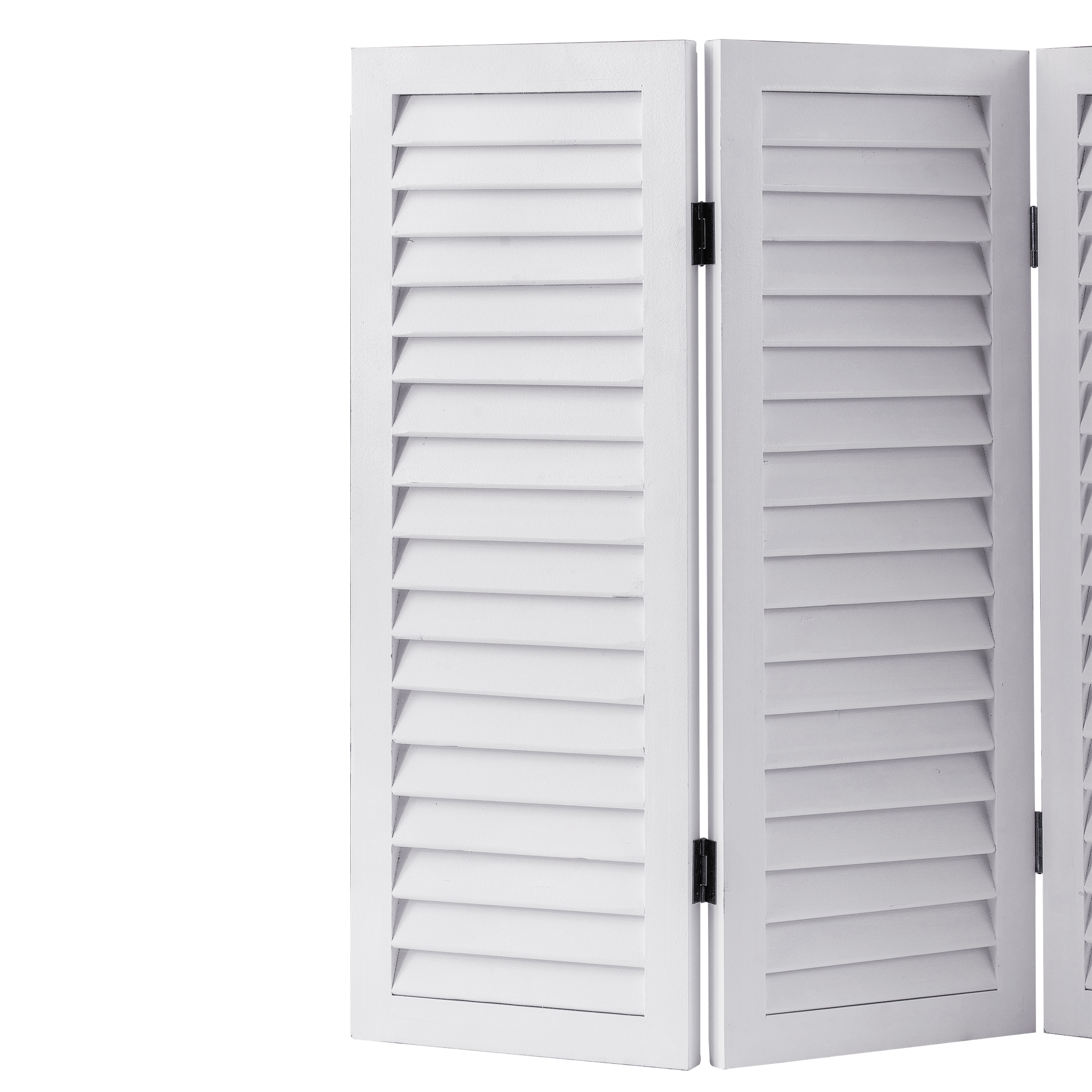 SOFE Wood Short Room Divider 3 Panel, 2.6 Ft Tall Shutters Folding Divider for Room Separation, White Room Partitions and Dividers Freestanding, Foldable Wall for Home Bedroom Office