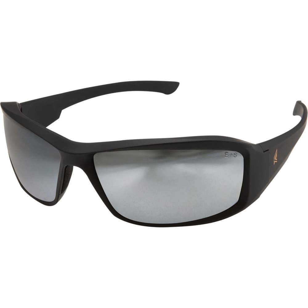 Edge Eyewear Safety Glasses, Silver, Mirrored, Black XB137