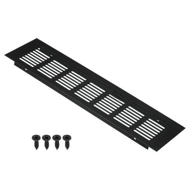 Cubierta de Ventilación Rectangular Uxcell 12"x3" con Rejilla y Tornillos para Gabinete Negra