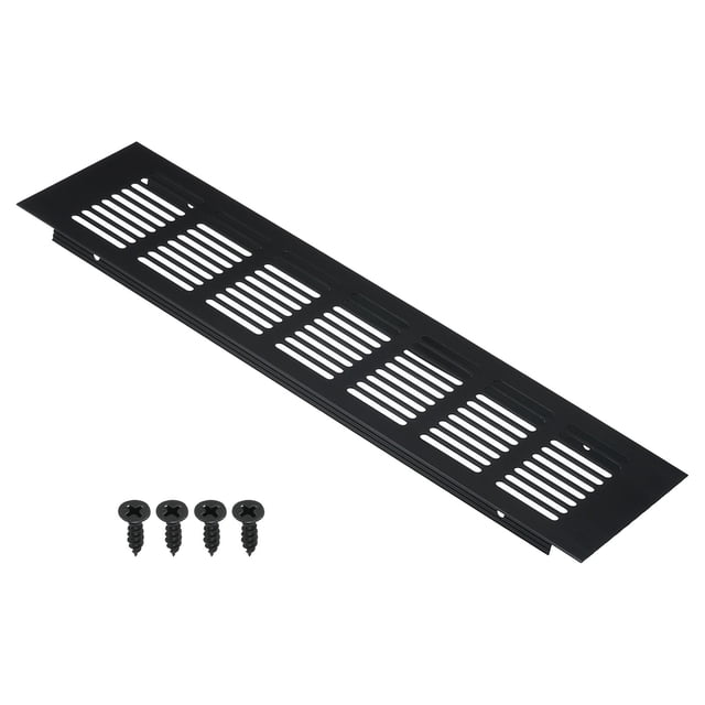 Cubierta de Ventilación Rectangular Uxcell 12"x3" con Rejilla y Tornillos para Gabinete Negra