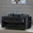 thumbnail image 3 of Ottomanson 61" Convertible Loveseat Sleeper with Storage, Modern Microfiber Sofa for Small Spaces, Gray, 3 of 5