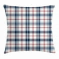 thumbnail image 1 of Plaid Throw Pillow Cushion Cover, Traditional Checkered British Country Pattern with Geometric Design, Decorative Square Accent Pillow Case, 16 X 16 Inches, Navy Blue Vermilion White, by Ambesonne, 1 of 2