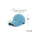 thumbnail image 2 of Baseball Cap Vintage Cotton Washable Adjustable Classic Hat - Lake Blue, 2 of 6