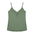 thumbnail image 4 of BUIGTTKLOP Plus Size Camisole Tops for Women Sleeveless Spaghetti Strap Shirts Crochet Lace Deep V Neck Tank Tops, 4 of 5