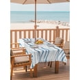 thumbnail image 2 of Outdoor Tablecloth with Umbrella Hole for Patio/Picnic/Party/Camping, Blue Stripes Waterproof Table Cloth Rectangle Table Cover Washable, Modern Gradient Abstract Ocean Waves Lines (60"x 102"), 2 of 8