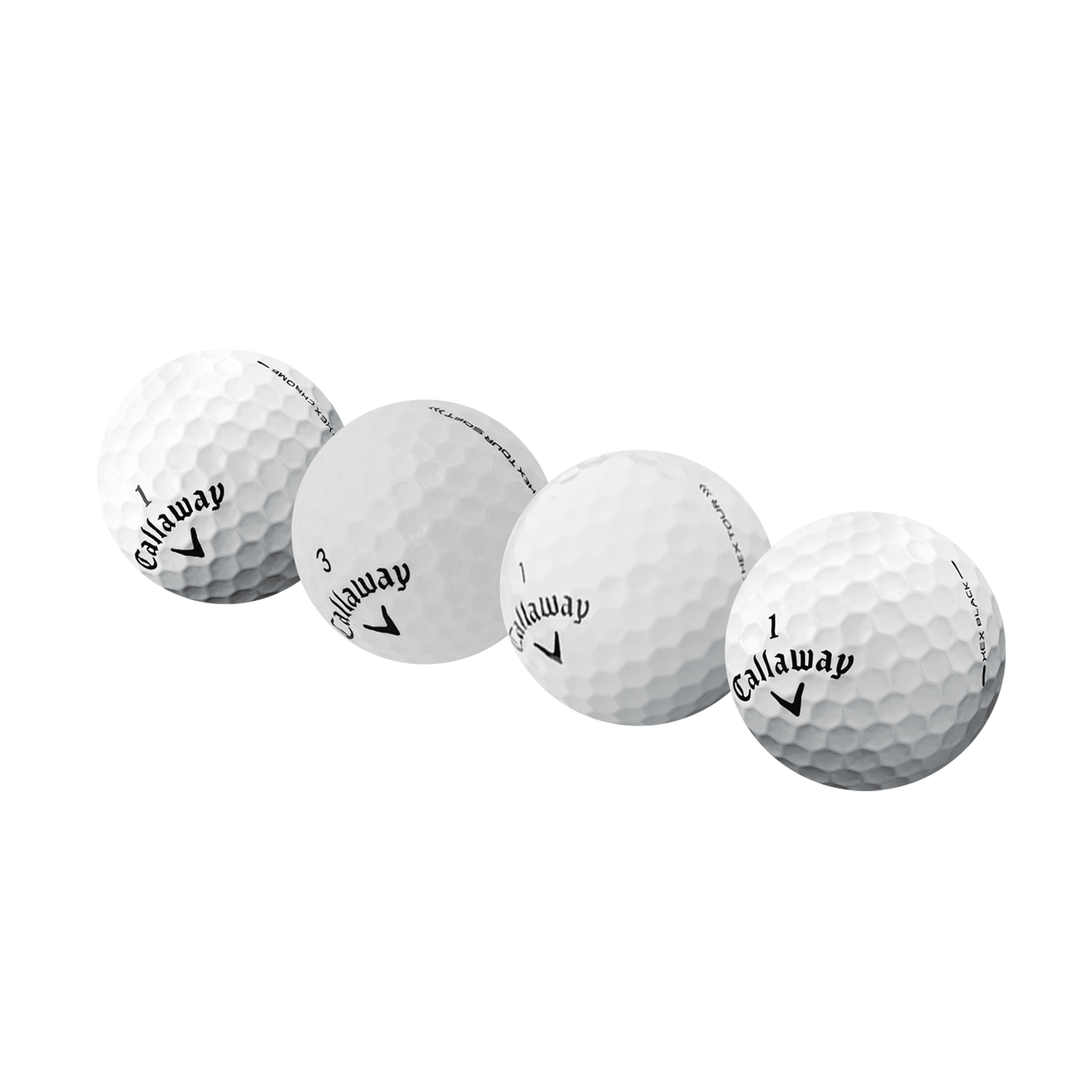 Golf Ball Nut – Recycled Golf Balls for Callaway Tour Mix - 4A Near Mint Quality – 24-Pack, White
