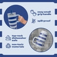 thumbnail image 2 of YAYA My First Travel Tumbler for Preschool & Kids 3+, Insulated Stainless Steel Tumbler with Reusable Silicone Straw & Spill-Proof Lid, Cup Holder Compatible, BPA-Free, 12oz, Blue Stripes, 2 of 8