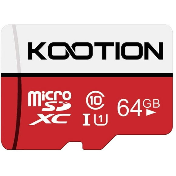 KOOTON 64GB Micro SD Card Micro SDXC UHS-I Haute Vitesse jusqu'à 80MB/S TF Card 64GB Carte Mémoire Classe 10, U1