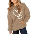 thumbnail image 5 of Girls' Heart Graphic Print Cute Hoodies Long Sleeve Pullover Hoodie Sweatshirt with Pocket Oversized Fleece Lined Cozy Jacket, 5 of 6