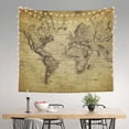 thumbnail image 2 of Sikiie Vintage World Map tapestry wall hanging home decor for bedrooms, living rooms, dorms 60x51in, 2 of 6