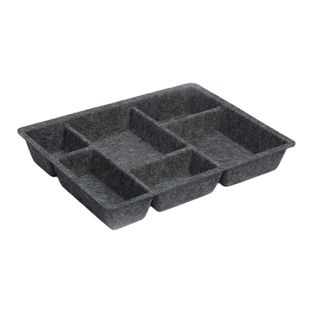 Organizador de cajones de fieltro, bandeja, soporte, caja de almacenamiento versátil que ahorra espacio. Gris oscuro