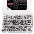 thumbnail image 1 of 600PCS 22 Sizes Single Ear Hose Clamps, 5.3-33.1mm Crimp Hose Clamps 304 Stainless Steel, Ear Clamp Perfect for Automotive, Home Appliance Line, Pipe Hose, 1 of 7