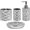 Silver, variant on Gold Bathroom Accessory Sets 4 Piece Ceramic Gift Set Apartment Necessities,Includes Soap Dispenser, Toothbrush Holder, Toothbrush Cup, Soap Dish for Decorative Countertop Housewarming Gift
