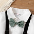 thumbnail image 2 of PatPat 2 Pieces Boys Bow Tie Long Sleeve Dress Shirt and Suspender Pants Set Size 5-12, 2 of 6
