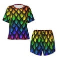 thumbnail image 4 of Picia Dragon Scales Pajamas Sets for Women Soft Short-Sleeved Pjs with Lounge Shorts Two Piece Sleepwear-4X-Large, 4 of 9
