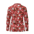 thumbnail image 5 of Yuyamidu Santa Claus Long Sleeve Golf Shirts for Women Candy Canes Tennis Tops Casual Christmas Quarter Zip Athletic Shirt Slim Fit Activewear Size L, 5 of 8