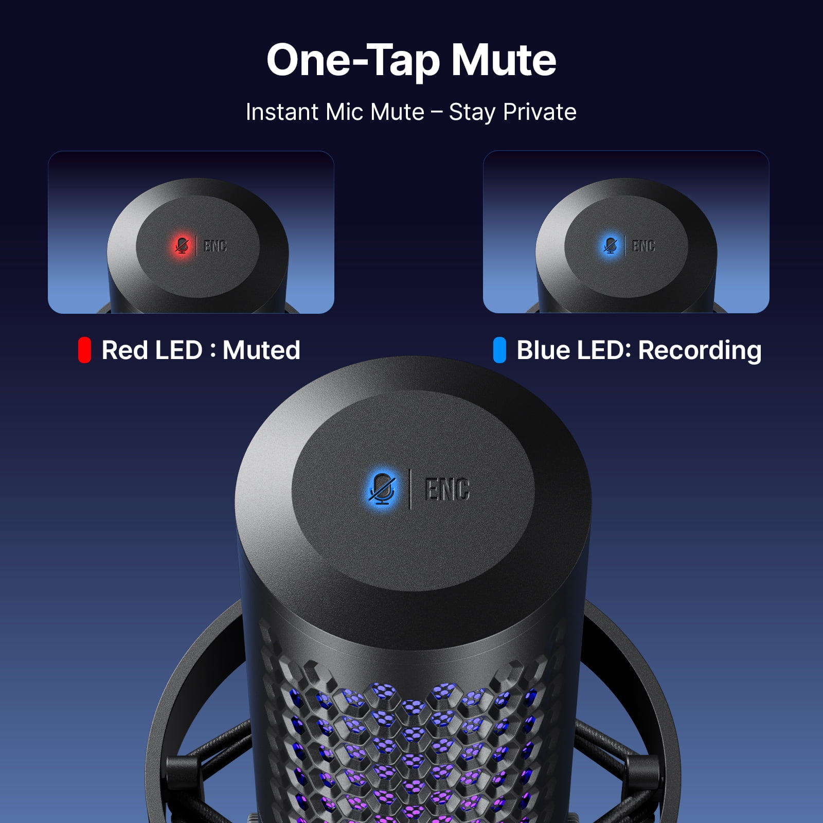 BOYA USB Gaming Microphone for PC, Mac, Phone, Streaming, Built-in DSP Quadruple Noise Reduction, CD Sound Quality, 9 RGB, (Desktop Stand)