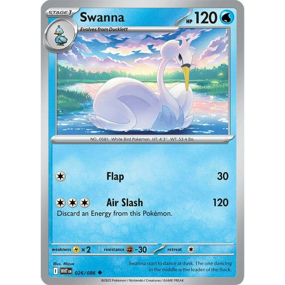 Pokemon White Flare Uncommon Swanna #26