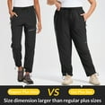 thumbnail image 3 of BALEAF Plus Size Pants for Women Hiking Cargo Water Resistant UPF 50+ Cargo Joggers Zipper Pockets Black 2XL, 3 of 7