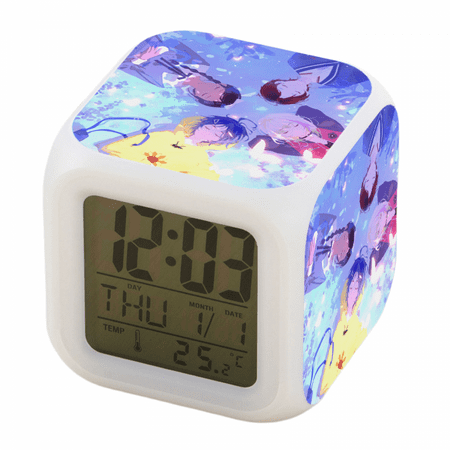 

JUSTUP Alarm Clock For Kids Digital Alarm Clock Cube Wake Up Clocks With 4 Sided Wonder Egg Priority Pattern Soft LED Colorful Night Light Large Display Ascending Sound （Pattern 27）