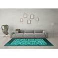 thumbnail image 3 of Ahgly Company Indoor Square Oriental Turquoise Blue Industrial Area Rugs, 7' Square, 3 of 4