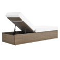thumbnail image 5 of Lounge Chair Chaise, White, Rattan, Wicker, Outdoor Patio Balcony Cafe Bistro Garden Hospitality Restaurant, Modern Contemporary HB34601, 5 of 10