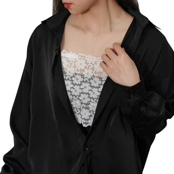 Aligament Lace Privacy Invisible Bra Lady Lace Peep Invisible Bra Clip On  Mock Camisole Bra Insert Overlay Panel Vest 