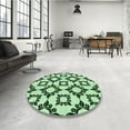 thumbnail image 4 of Ahgly Company Machine Washable Indoor Rectangle Transitional Medium Forest Green Area Rugs, 8' x 12', 4 of 7