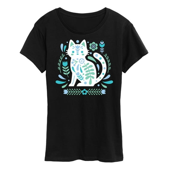 Instant Message - Scandinavian Cat - Women's Short Sleeve Graphic T-Shirt