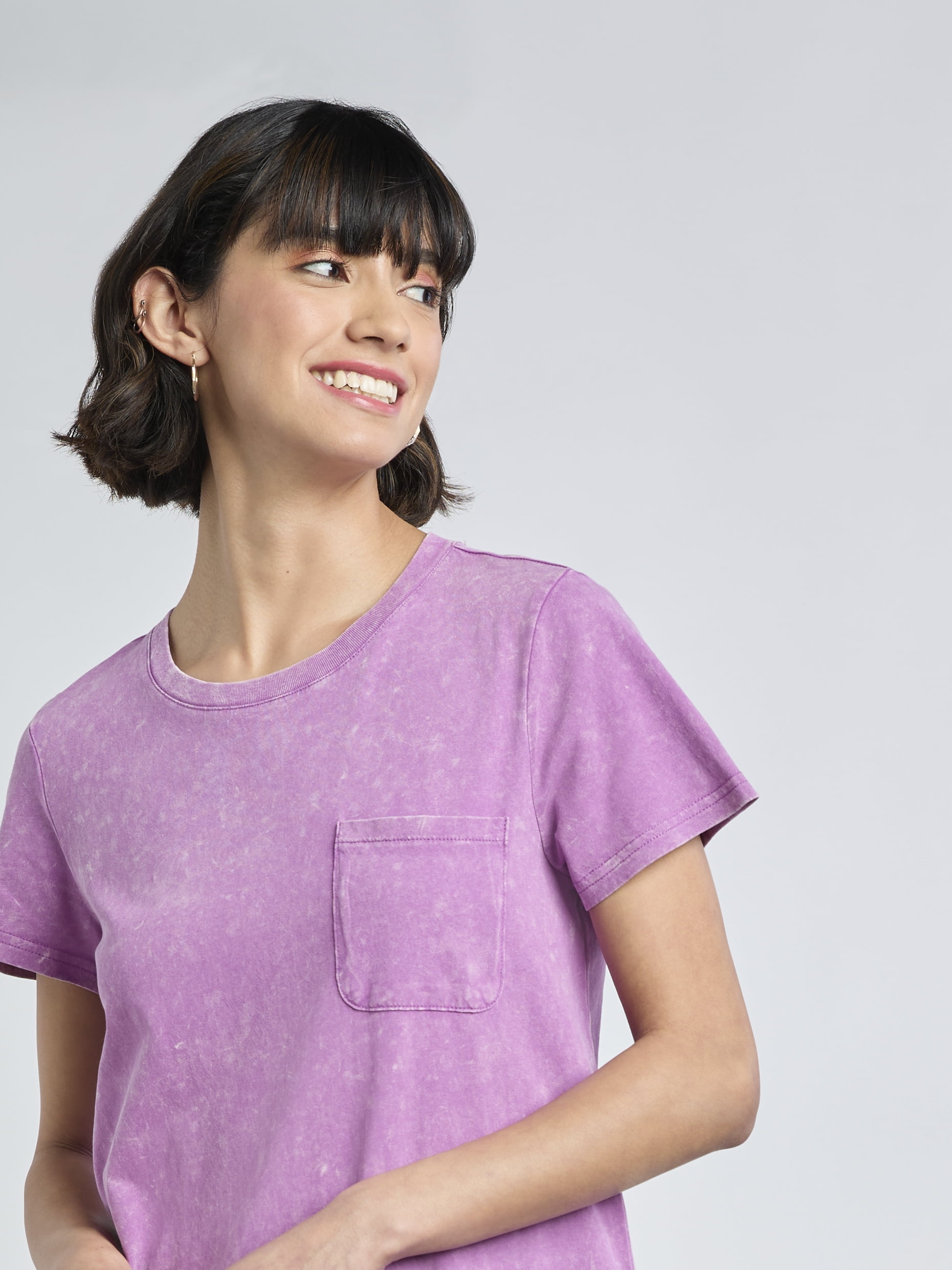 Time and Tru Women's and Women's Plus Cotton T-Shirt Dress with Short Sleeves, Sizes XS-4X
