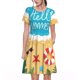 thumbnail image 1 of Easygdp Hello Summer1 para Vestido Transpirable de Mujer, Vestido Suelto de Manga Corta con Pliegues y Bolsillos para el Verano, 1 of 6